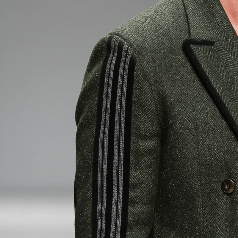 Men's Winter Fashion Contrast Edge Herringbone Faux Wool Double-breasted Jacket MTA2830I6P sold by Manly product image thumbnail 5