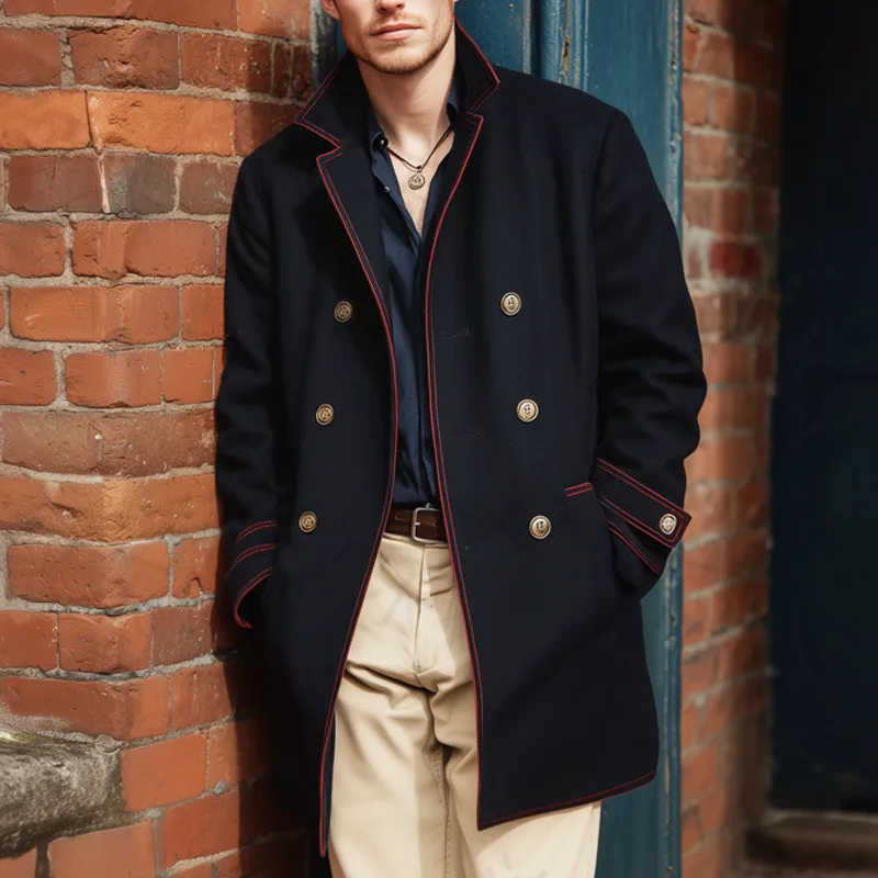 Men's Autumn And Winter Classic Double-breasted Coat MTA3001I7U sold by Manly product image thumbnail 3