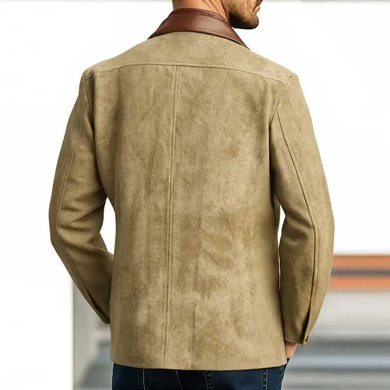 Men's Vintage Casual Faux Leather & Suede Double Collar Western Style Jacket MTA3036I7TO sold by Manly product image thumbnail 5