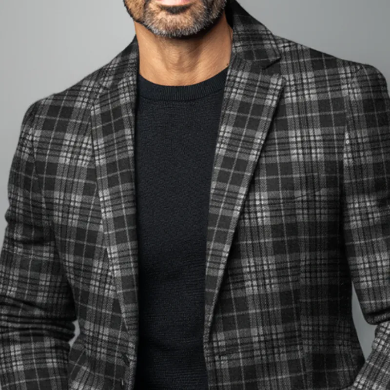 Men's Retro Casual Business Plaid Blazer MTA2926I1TO sold by Manly product image thumbnail 4