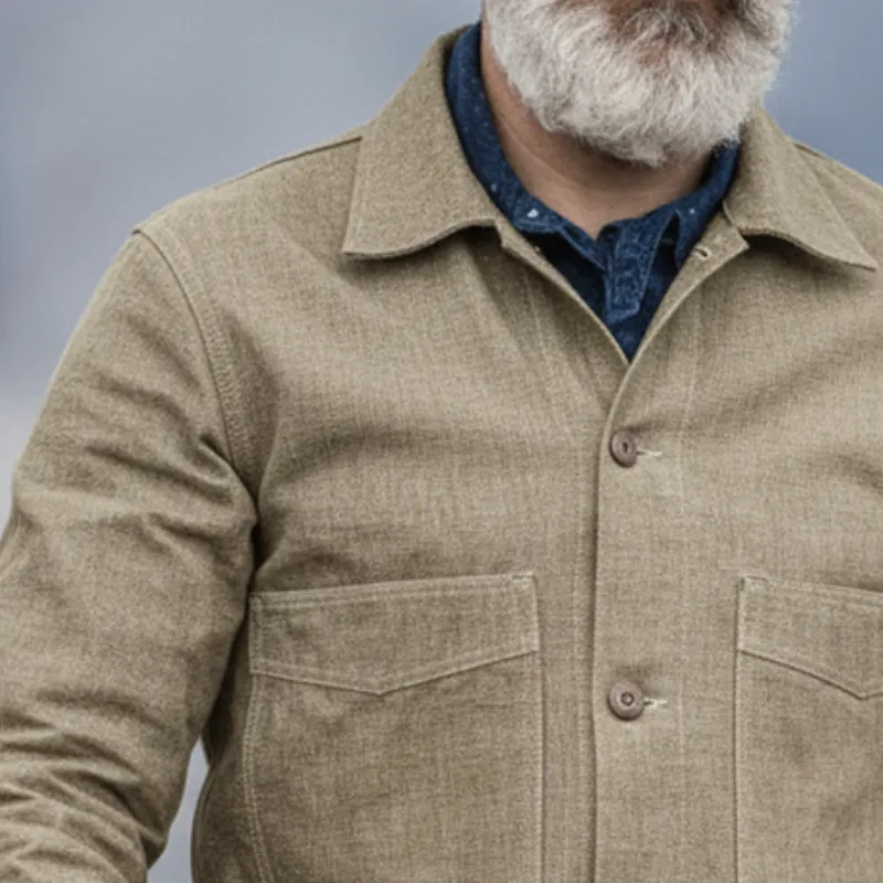 Men's Retro Casual Washed Canvas Durable Western Style Lapel Jacket MTA2965I8TO sold by Manly product image thumbnail 4