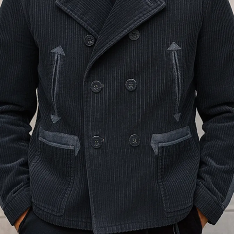 Men's Vintage Patchwork Corduroy Lapel Multi-pocket Blazer MTA3058I6X sold by Manly product image thumbnail 4