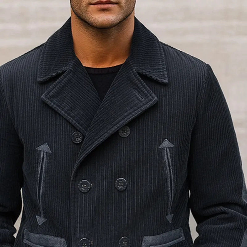 Men's Vintage Patchwork Corduroy Lapel Multi-pocket Blazer MTA3058I6X sold by Manly product image thumbnail 3