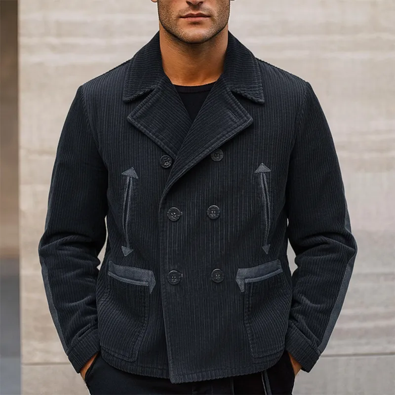 Men's Vintage Patchwork Corduroy Lapel Multi-pocket Blazer MTA3058I6X sold by Manly product image thumbnail 2