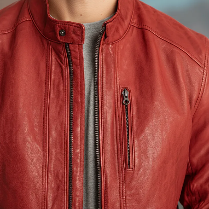 Men's Winter Fashion Solid Color Motorcycle PU Leather Jacket MTA3032I8P sold by Manly product image thumbnail 5