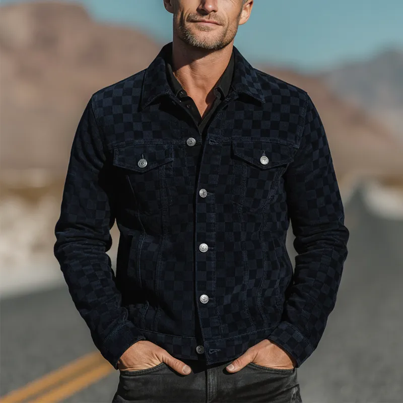Men's Classic Vintage 3D Checkered Corduroy Jacket MTA3093I4P sold by Manly product image thumbnail 2
