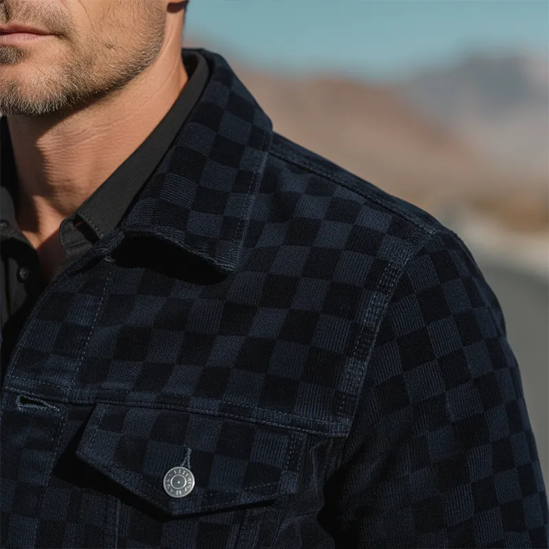 Men's Classic Vintage 3D Checkered Corduroy Jacket MTA3093I4P sold by Manly product image thumbnail 3