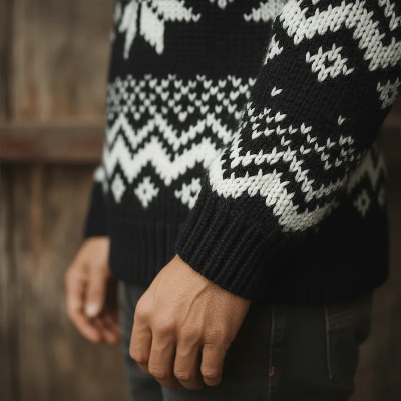 Men's Stylish Winter Fair Isle-style Knitted Jacquard Cotton Sweater MTA3065I5P sold by Manly product image thumbnail 5