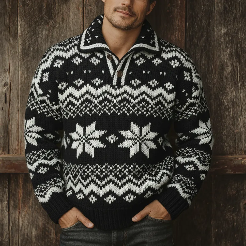 Men's Stylish Winter Fair Isle-style Knitted Jacquard Cotton Sweater MTA3065I5P sold by Manly product image thumbnail 2