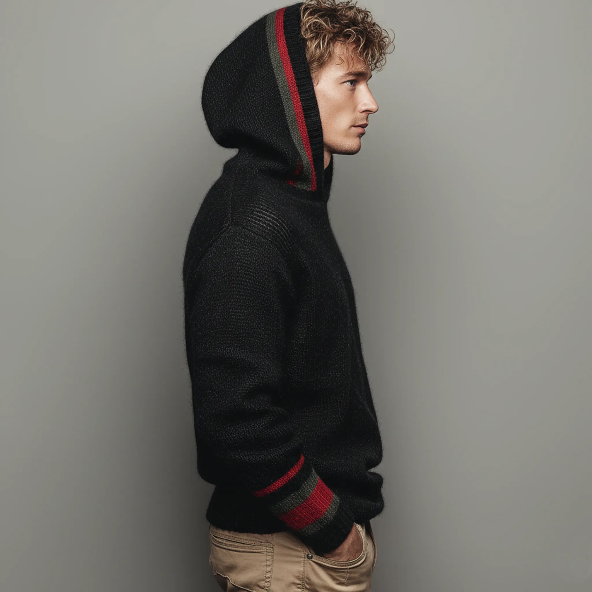 Men's Classic Casual Contrast Striped Hooded Sweater MTA2971I7K sold by Manly product image thumbnail 4