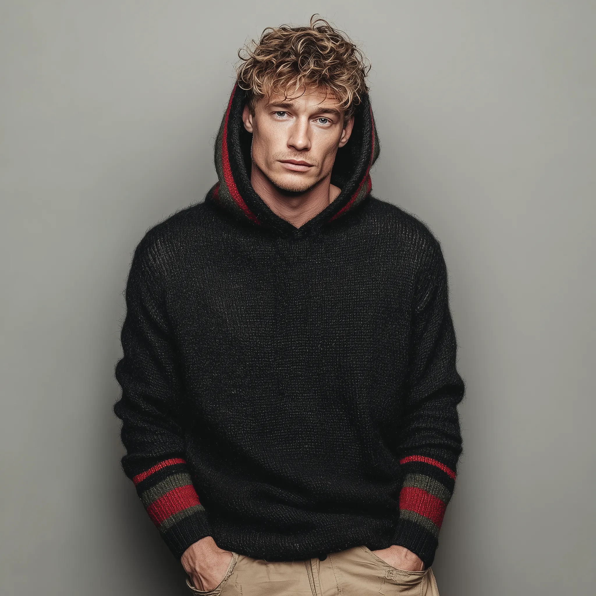 Men's Classic Casual Contrast Striped Hooded Sweater MTA2971I7K sold by Manly product image thumbnail 3