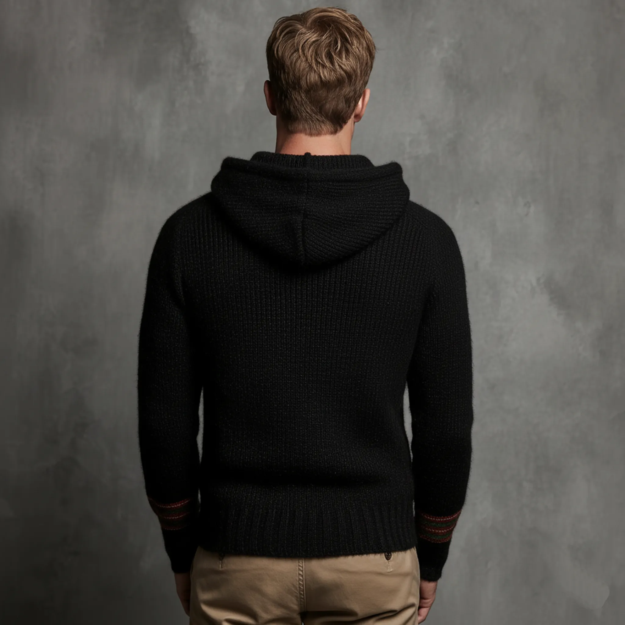 Men's Classic Casual Contrast Striped Hooded Sweater MTA2974I6K sold by Manly product image thumbnail 5