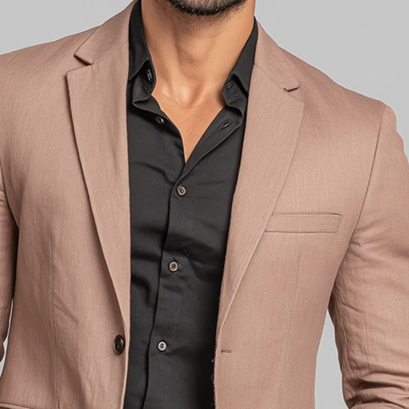 Men's Vintage Casual Solid Color Button Blazer MTA2469I1TO sold by Manly product image thumbnail 3