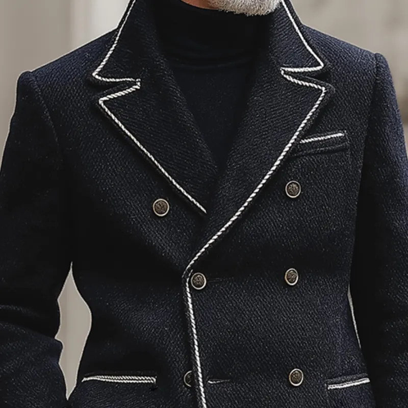 Men's Retro Casual British Style Navy Double-breasted Blazer MTA2553I7TO sold by Manly product image thumbnail 3