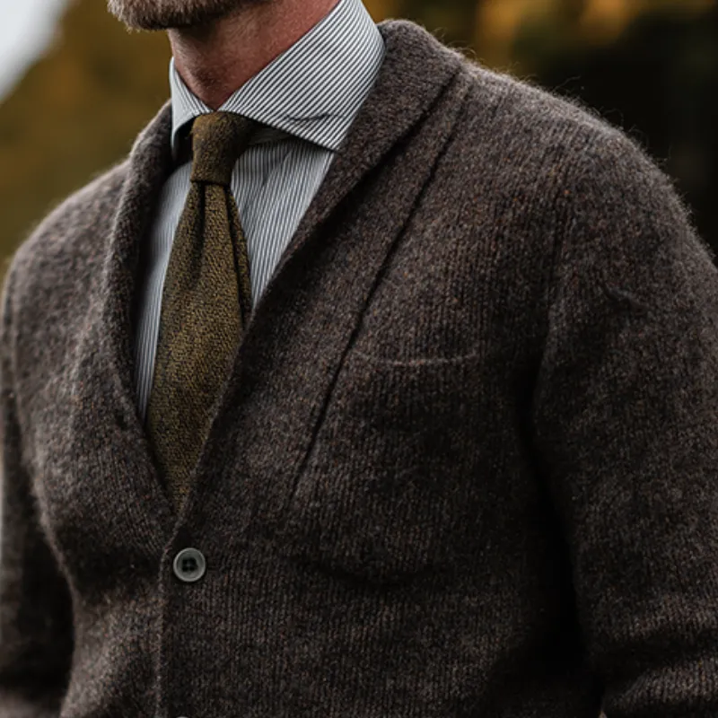 Men's Vintage Casual Knitted Collarless Button-Down Sweater Cardigan MTA2544I0TO sold by Manly product image thumbnail 3