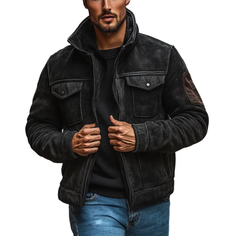 Men's Vintage Contrast Zip-Up Blend Jacket MTA2894I7X sold by Manly