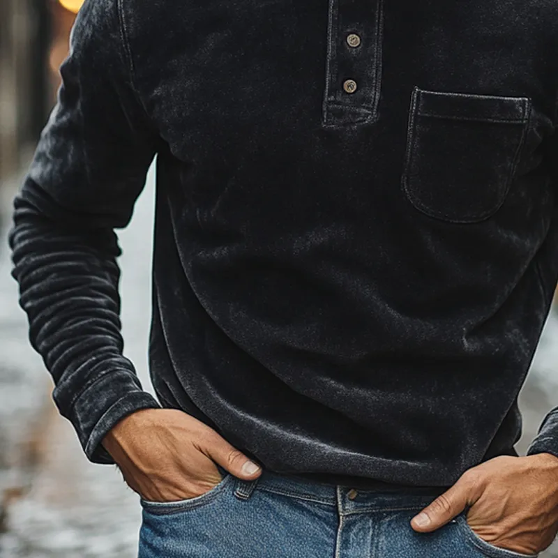 Men's Suede Solid Color Stand Collar Pullover Sweatshirt MTA2820I5X sold by Manly product image thumbnail 3