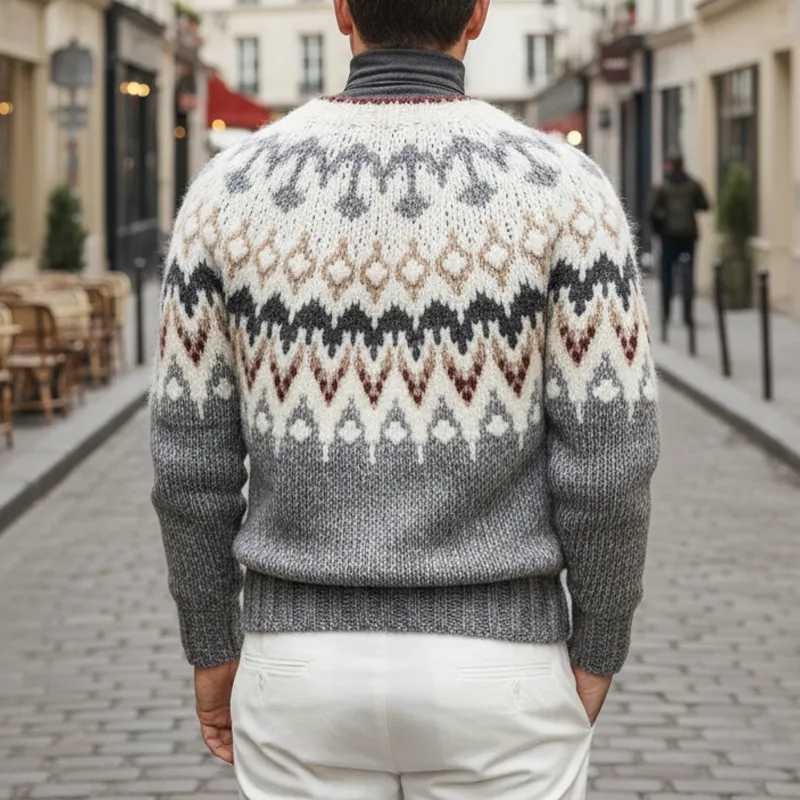 Men's Classic Crew Neck Colorblock Pullover Sweater MTA0944J2U sold by Manly product image thumbnail 3