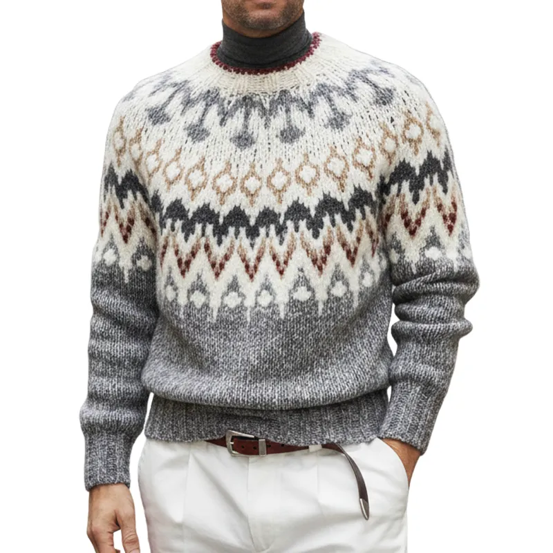 Men's Classic Crew Neck Colorblock Pullover Sweater MTA0944J2U sold by Manly