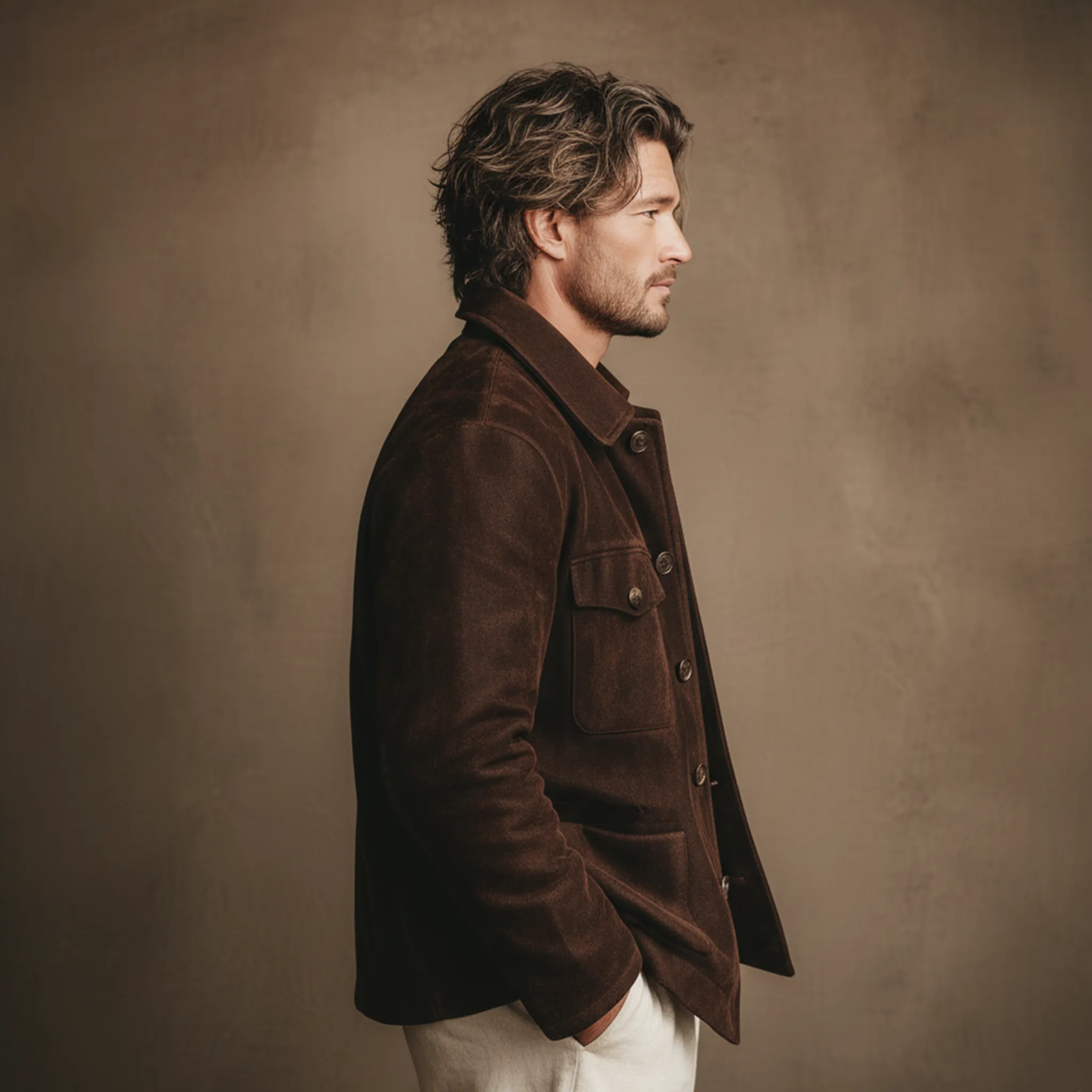 Men's Classic Vintage Detachable Fur Collar Faux Suede Multi-pocket Jacket MTA1000J3K sold by Manly product image thumbnail 4