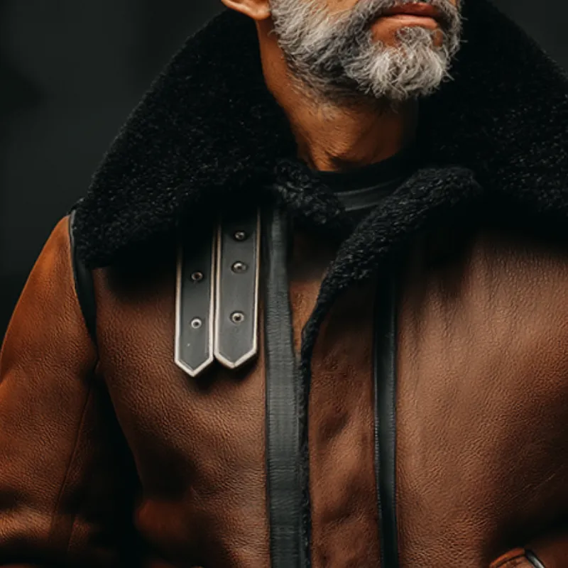 Men's Retro Casual Faux Fur Warm Lapel Jacket MTA0902I5TO sold by Manly product image thumbnail 3