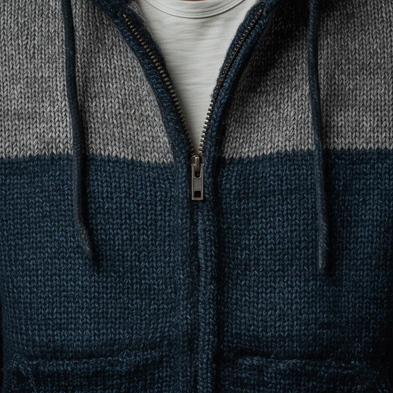 Men's Winter Fashion Mixed Color Cotton Knitted Hooded Cardigan Sweater MTA1041J7P sold by Manly product image thumbnail 4