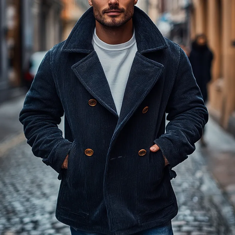 Men's Vintage Solid Color Corduroy Lapel Jacket MTA1128J4X sold by Manly product image thumbnail 2