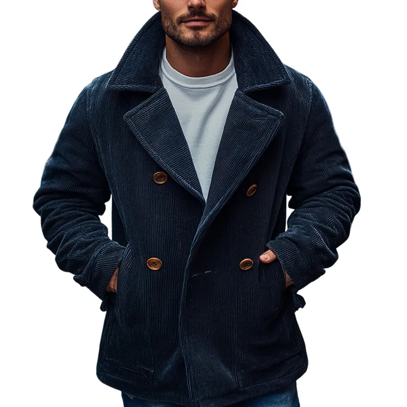 Men's Vintage Solid Color Corduroy Lapel Jacket MTA1128J4X sold by Manly