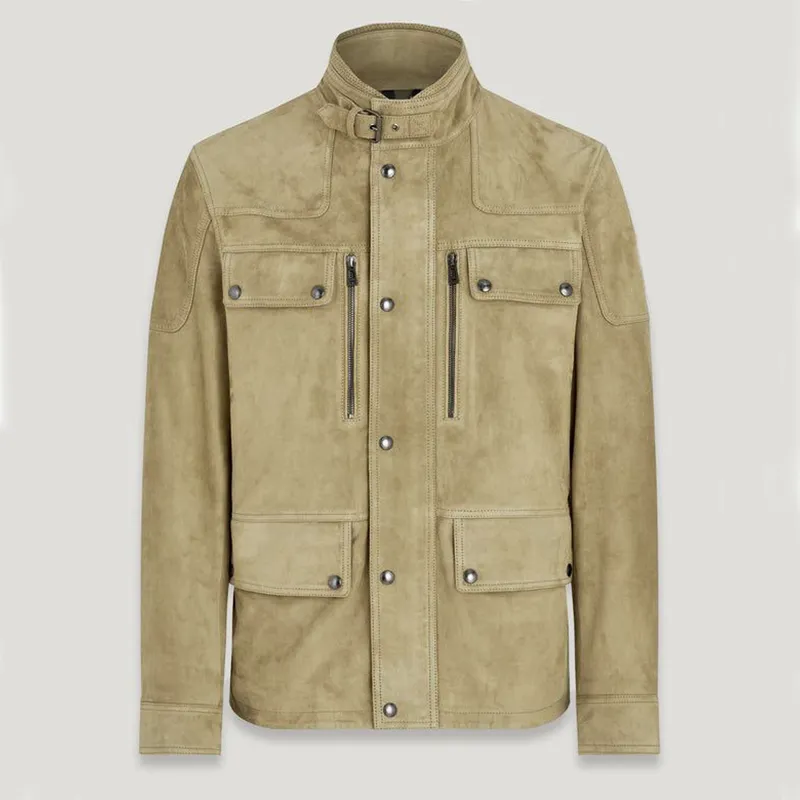 Men's Classic Stand Collar Multi-pocket Suede Jacket MTA1105J8U sold by Manly product image thumbnail 5