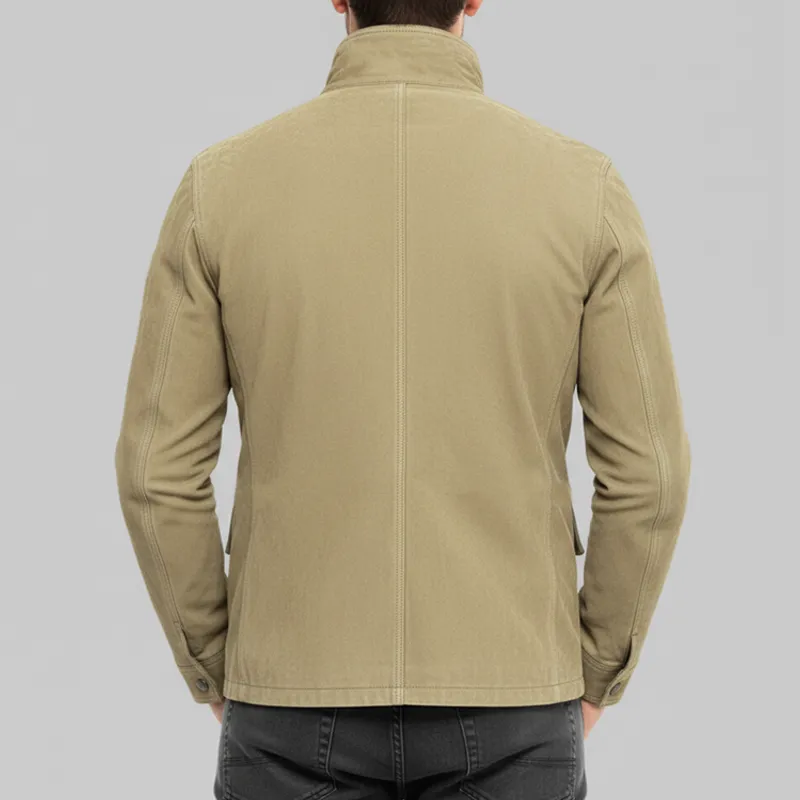 Men's Classic Stand Collar Multi-pocket Suede Jacket MTA1105J8U sold by Manly product image thumbnail 4