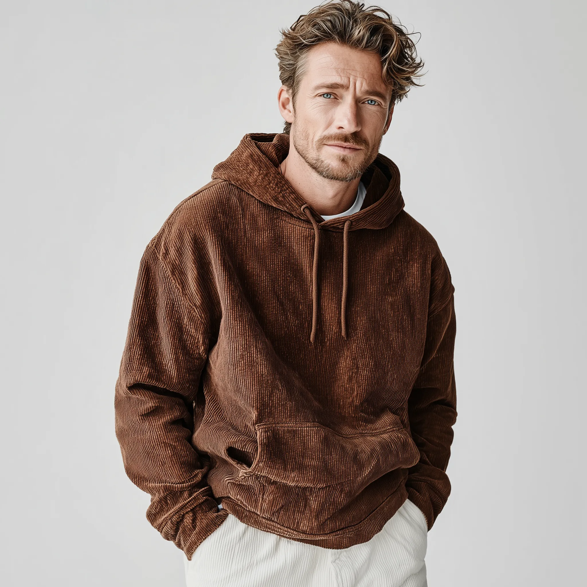 Men's Classic Casual Corduroy Loose Hoodie MTA1305J1K sold by Manly product image thumbnail 2
