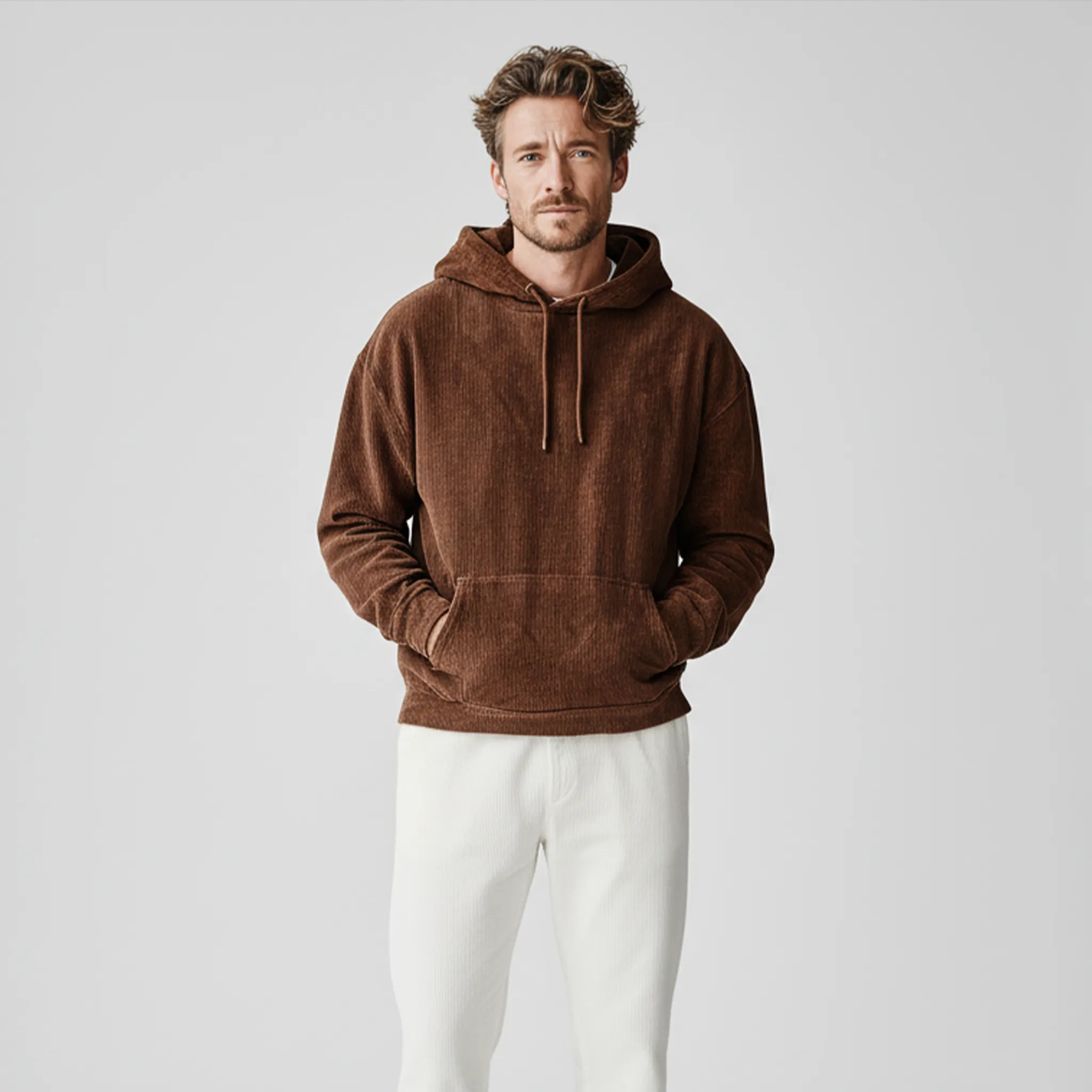 Men's Classic Casual Corduroy Loose Hoodie MTA1305J1K sold by Manly product image thumbnail 3