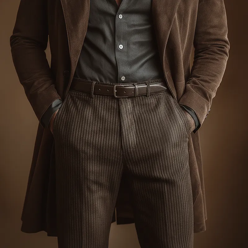 Men's Winter Vintage Faux Suede Mid-Length Coat MTA1431J5P sold by Manly product image thumbnail 5