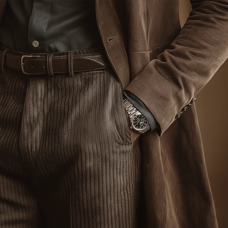 Men's Winter Vintage Faux Suede Mid-Length Coat MTA1431J5P sold by Manly product image thumbnail 4