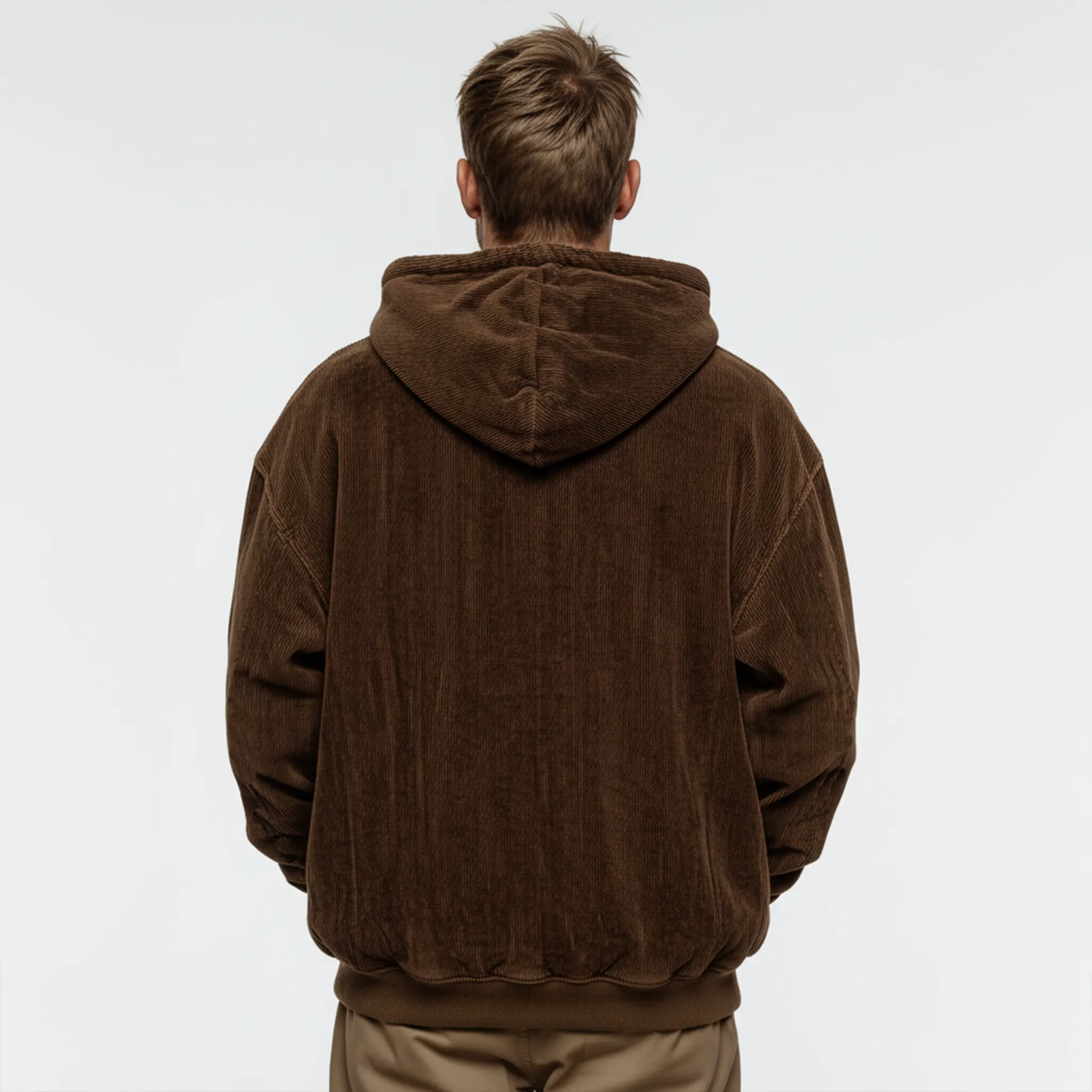 Men's Classic Casual Hooded Zip-Up Corduroy Jacket MTA1393J7K sold by Manly product image thumbnail 4