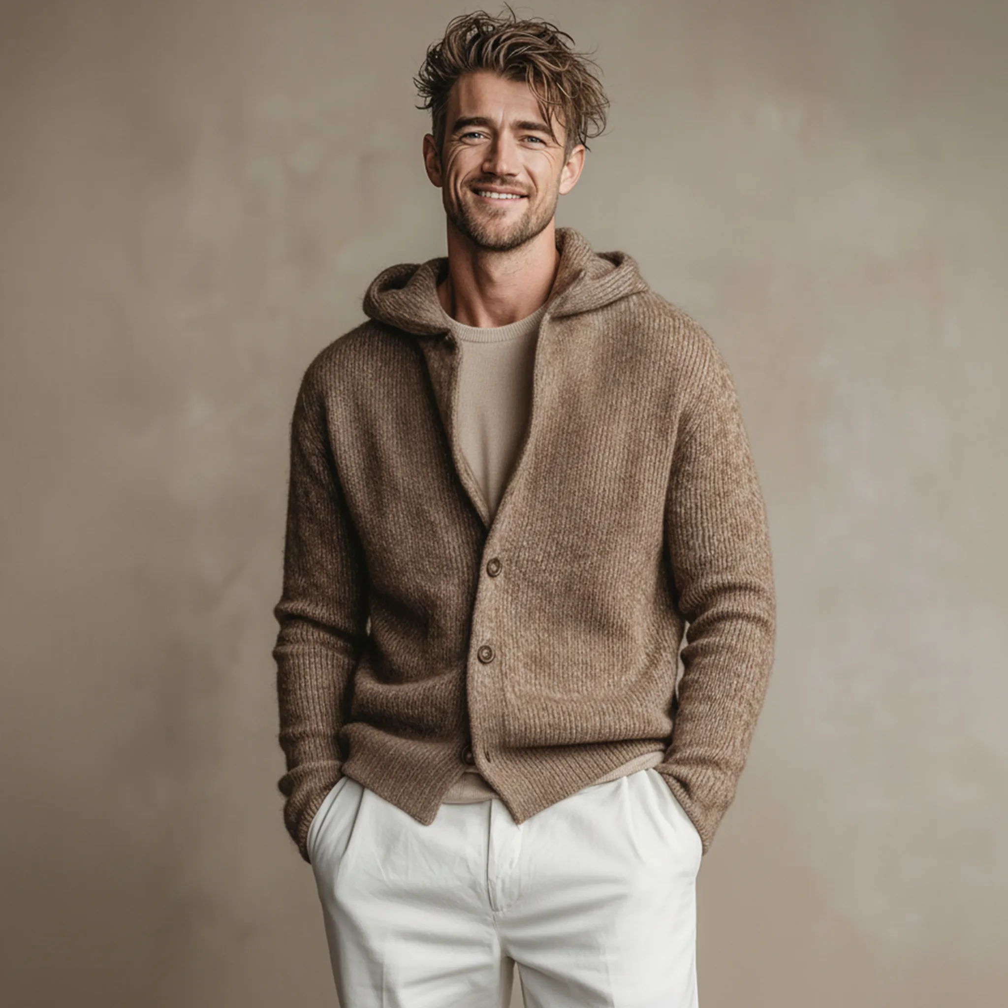 Men's Classic Casual Hooded Knit Cardigan MTA1374J5K sold by Manly product image thumbnail 2