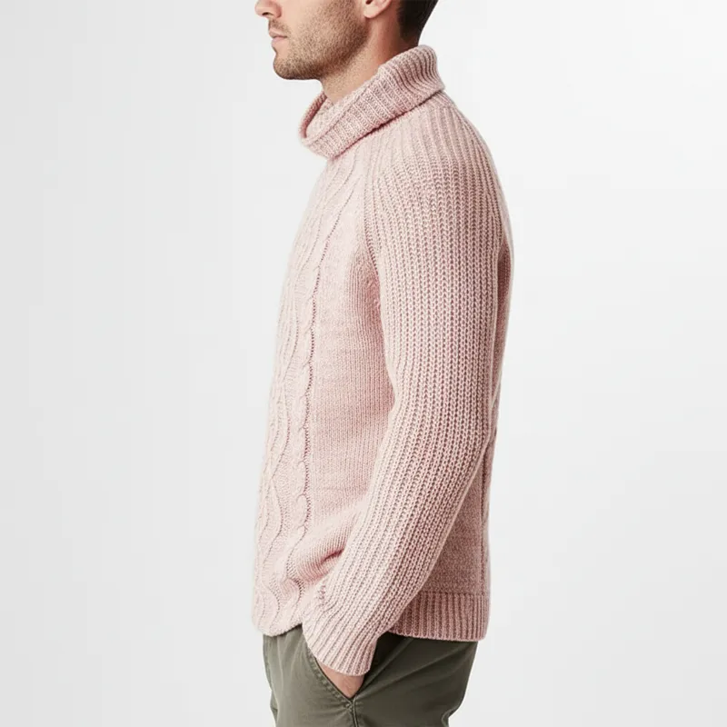 Men's Classic Jacquard Turtleneck Casual Sweater MTA1377J8U sold by Manly product image thumbnail 4