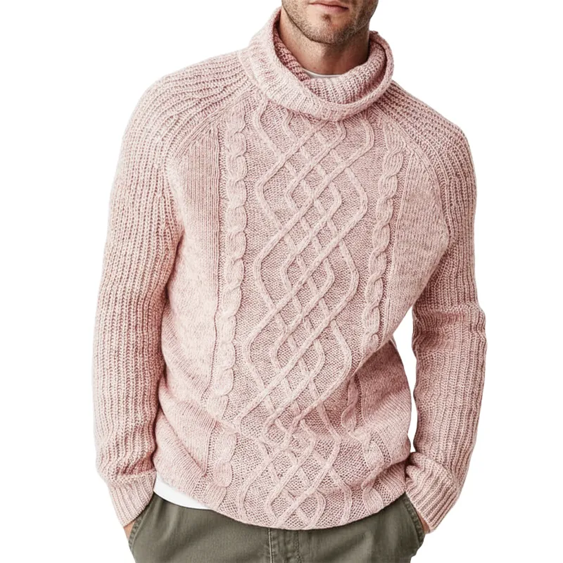 Men's Classic Jacquard Turtleneck Casual Sweater MTA1377J8U sold by Manly