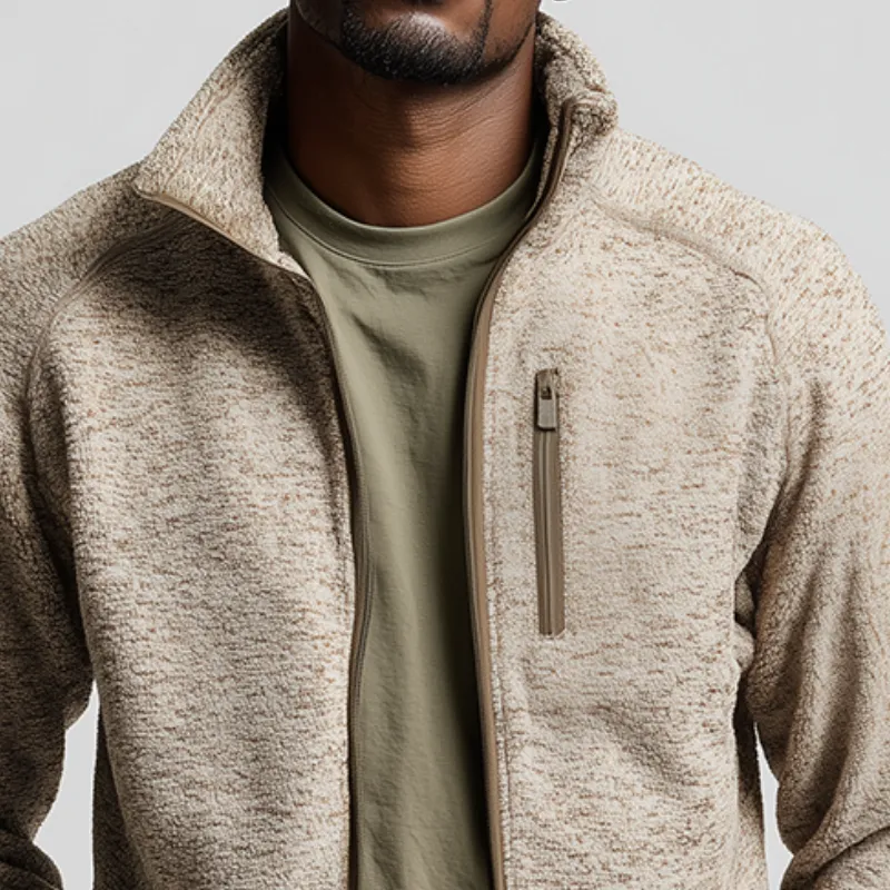 Men's Retro Casual Polar Fleece Splicing Zipper Lapel Jacket MTA1015J9TO sold by Manly product image thumbnail 3