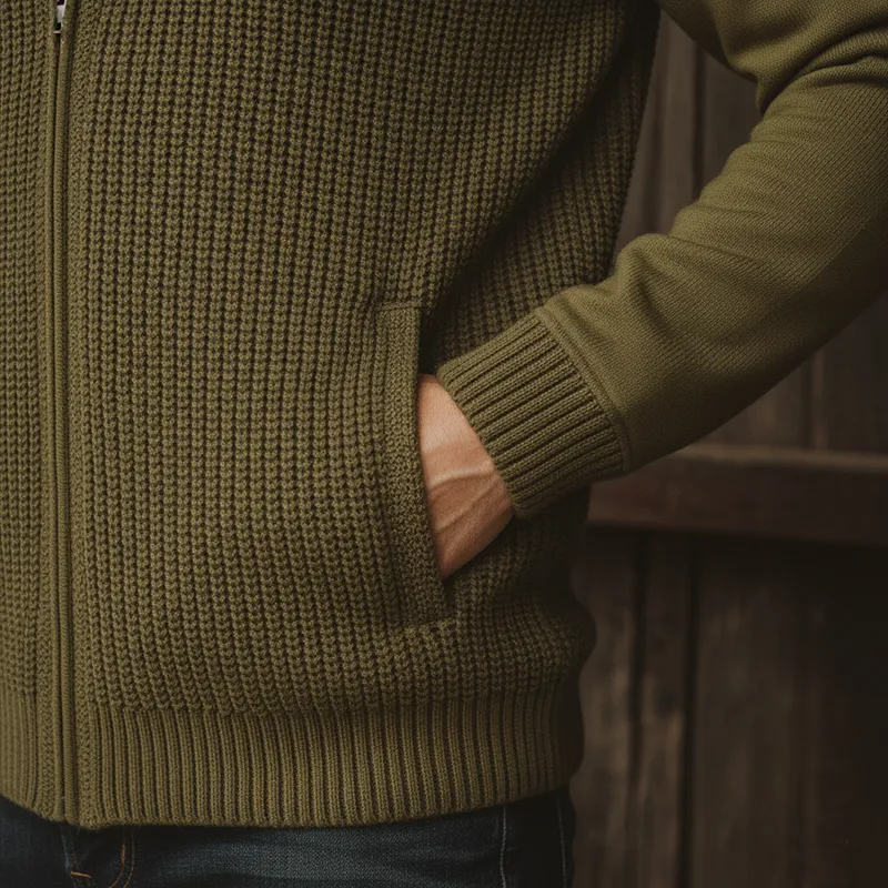 Men's Winter Fashionable Cotton Yarn Knitted Patchwork Cardigan MTA1348J2P sold by Manly product image thumbnail 5