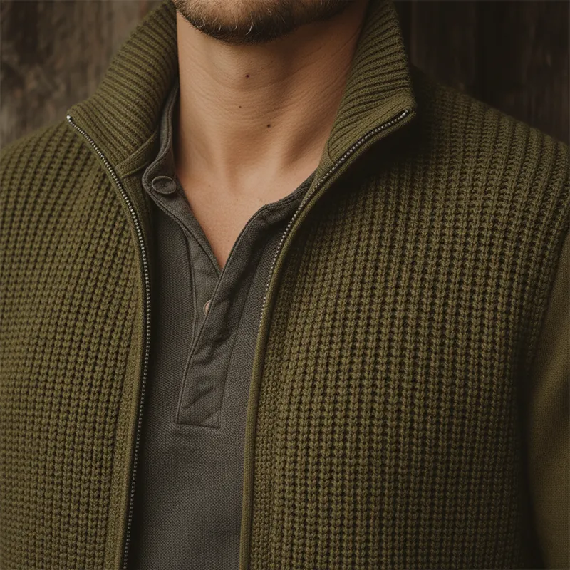 Men's Winter Fashionable Cotton Yarn Knitted Patchwork Cardigan MTA1348J2P sold by Manly product image thumbnail 3
