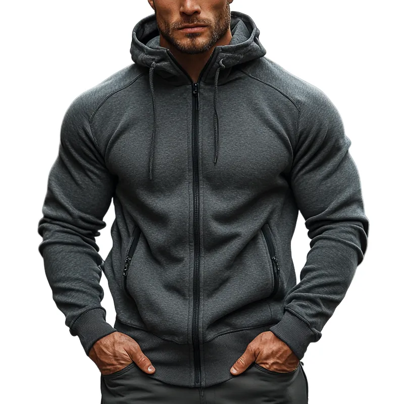 Men's Casual Blended Sweatshirt Zip-up Hooded Jacket MTA1380J6X sold by Manly