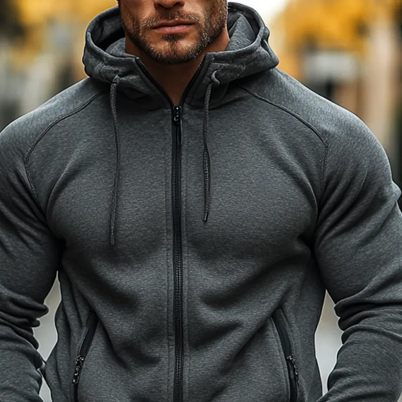 Men's Casual Blended Sweatshirt Zip-up Hooded Jacket MTA1380J6X sold by Manly product image thumbnail 3