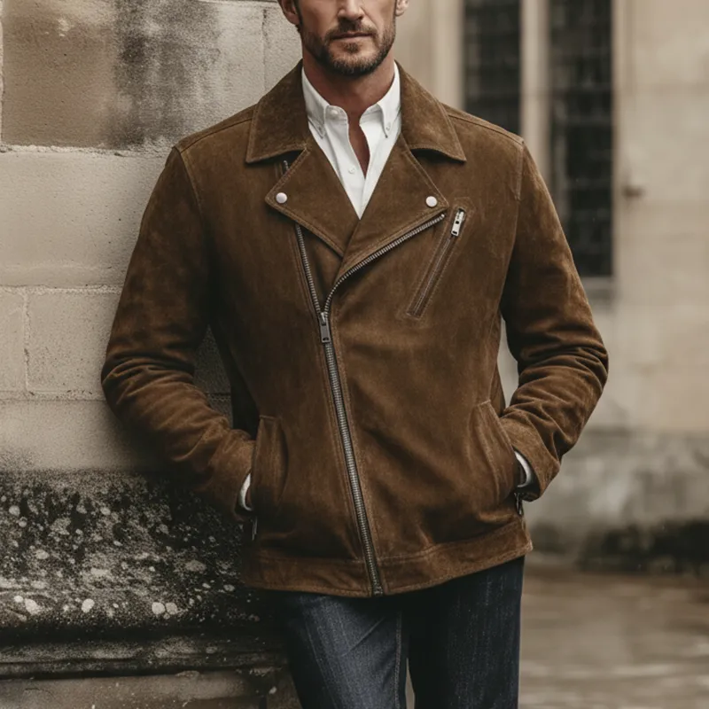 Men's Winter Vintage Faux Suede Zip-Up Jacket MTA1562J8P sold by Manly product image thumbnail 2