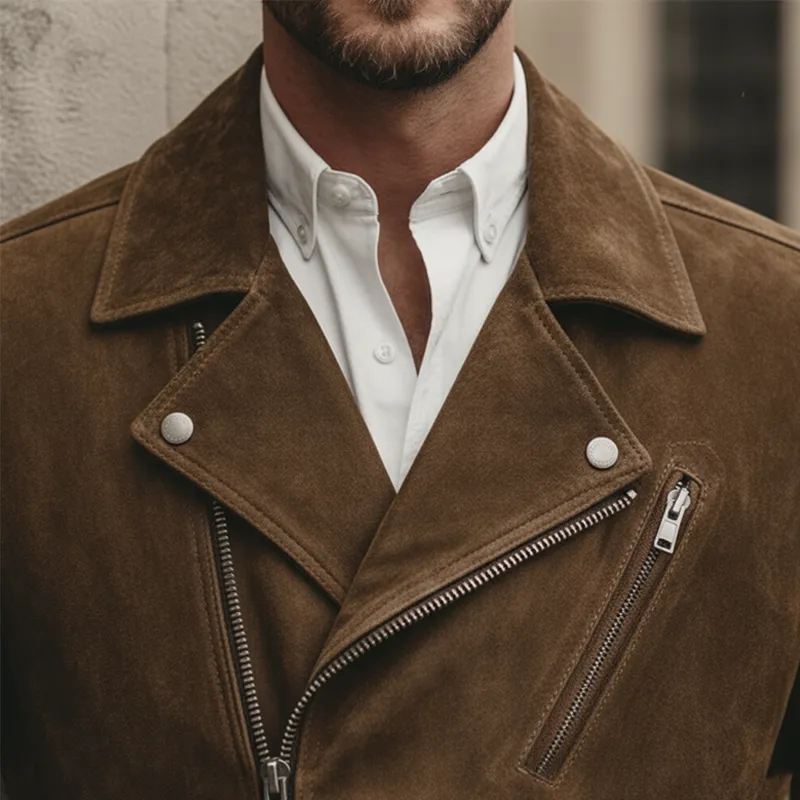 Men's Winter Vintage Faux Suede Zip-Up Jacket MTA1562J8P sold by Manly product image thumbnail 3