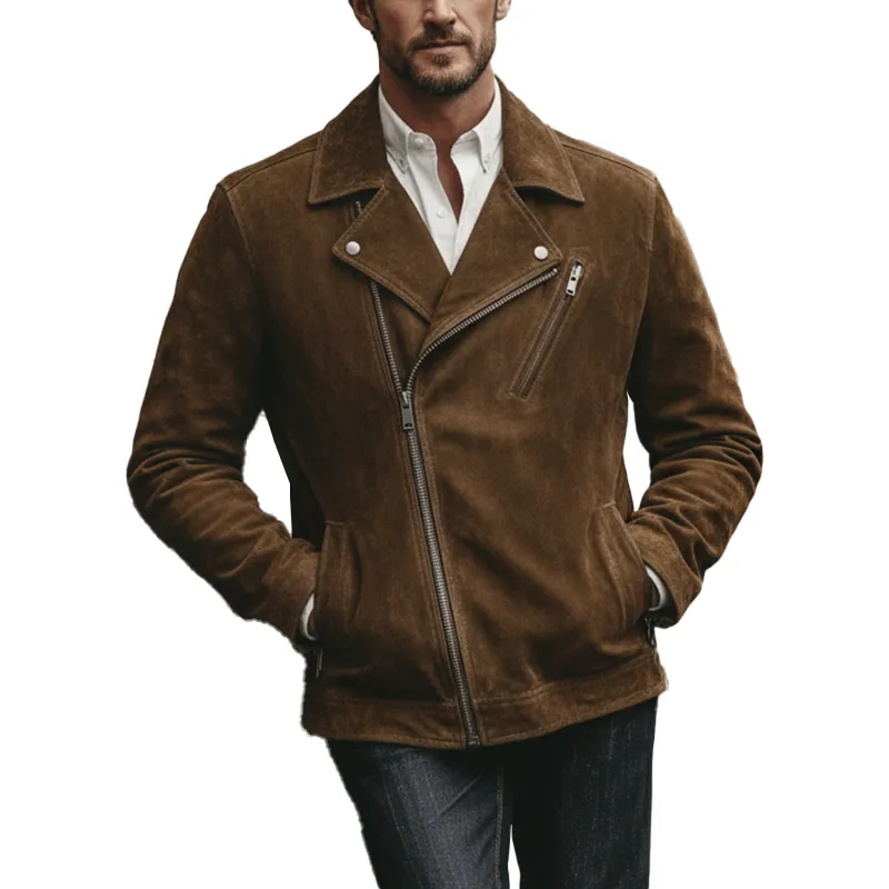 Men's Winter Vintage Faux Suede Zip-Up Jacket MTA1562J8P sold by Manly