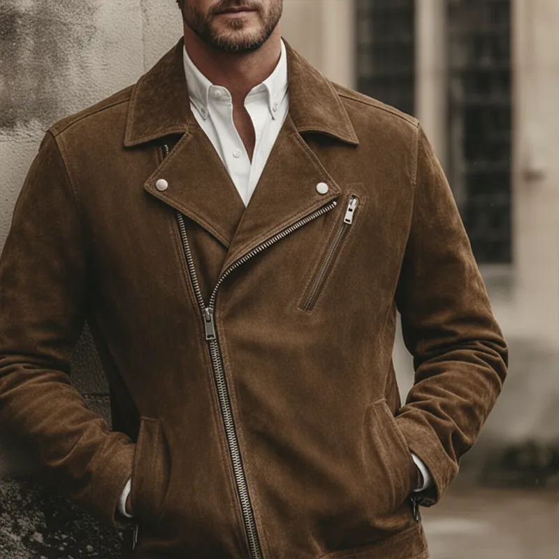 Men's Winter Vintage Faux Suede Zip-Up Jacket MTA1562J8P sold by Manly product image thumbnail 5