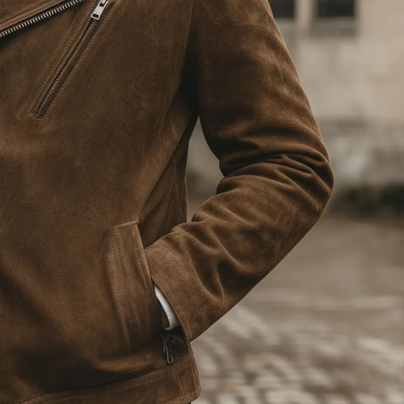 Men's Winter Vintage Faux Suede Zip-Up Jacket MTA1562J8P sold by Manly product image thumbnail 4