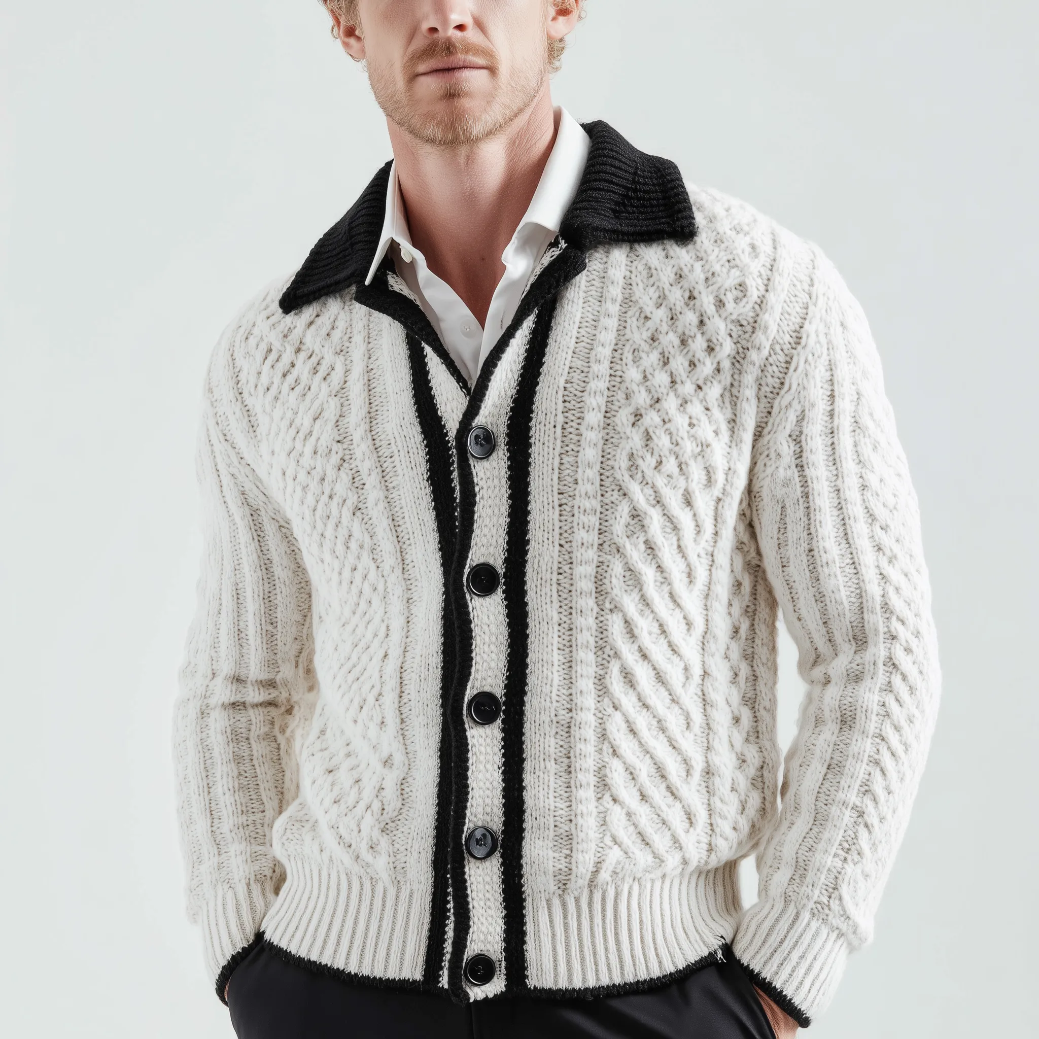 Men's Winter Fashionable Cable-knitted Cotton Sweater MTA1635J0P sold by Manly product image thumbnail 2