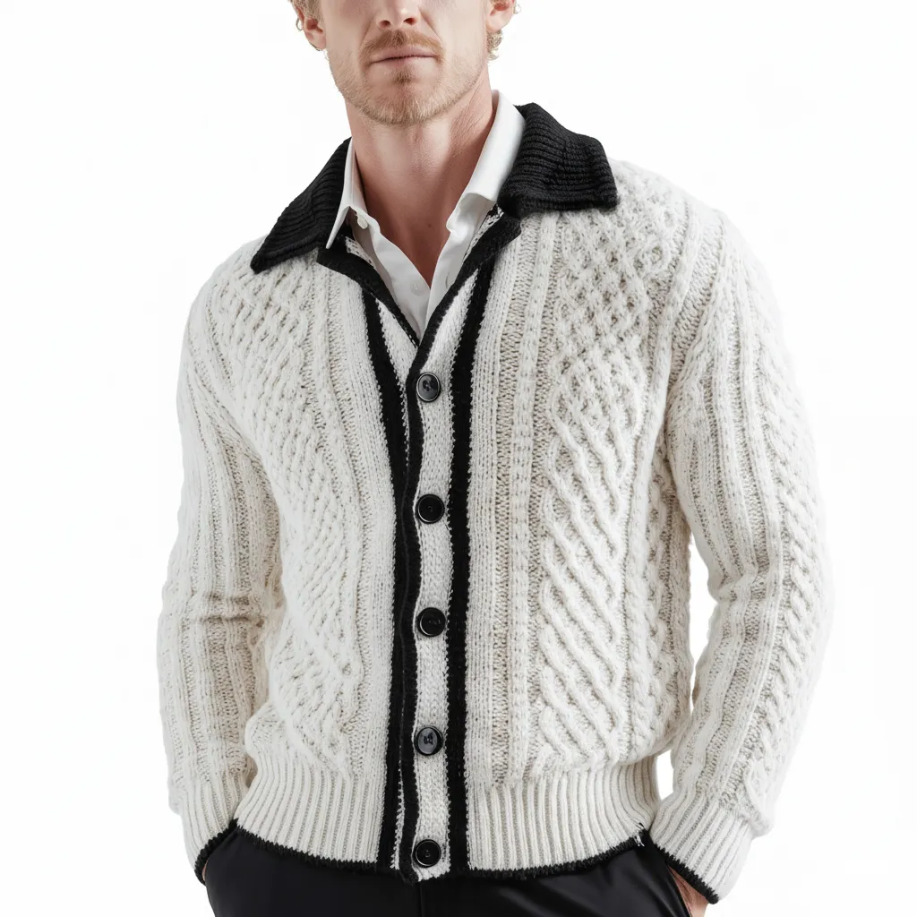 Men's Winter Fashionable Cable-knitted Cotton Sweater MTA1635J0P sold by Manly